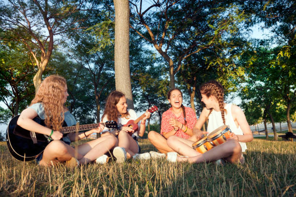 Young Band performing on the park