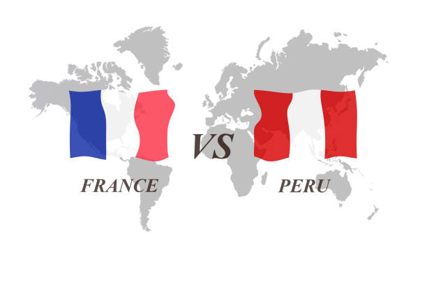 프랑스 vs 페루 - francia stock illustrations