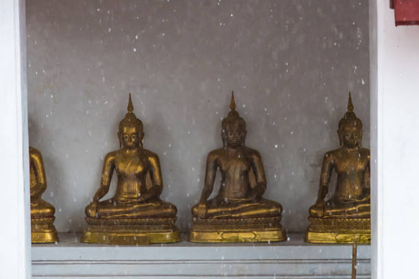 The heavy rainfall day at Wat Yai Suwannaram temple in Phetchaburi, Thailand Phetchaburi, Thailand - June, 03, 2018 : The heavy rainfall day at Wat Yai Suwannaram temple in Phetchaburi, Thailand showers of blessings stock pictures, royalty-free photos & images