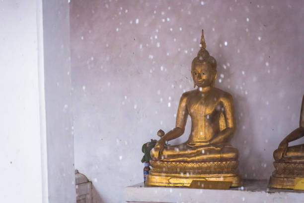 The heavy rainfall day at Wat Yai Suwannaram temple in Phetchaburi, Thailand Phetchaburi, Thailand - June, 03, 2018 : The heavy rainfall day at Wat Yai Suwannaram temple in Phetchaburi, Thailand showers of blessings stock pictures, royalty-free photos & images