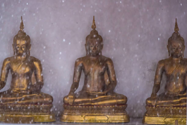 The heavy rainfall day at Wat Yai Suwannaram temple in Phetchaburi, Thailand Phetchaburi, Thailand - June, 03, 2018 : The heavy rainfall day at Wat Yai Suwannaram temple in Phetchaburi, Thailand showers of blessings stock pictures, royalty-free photos & images