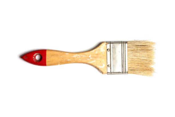 istock Old paint brush isolated on white background. 975646554