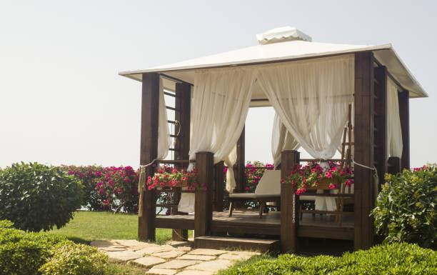 istock Balinese bed in luxury hotel in Turkey 975650640