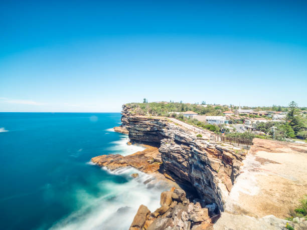 Scenic view of sea and cliff against sky,Sydney,New south wales,Australia