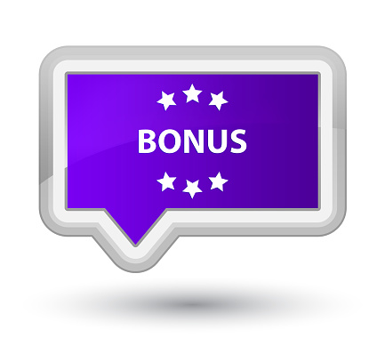 Bonus icon isolated on prime purple banner button abstract illustration