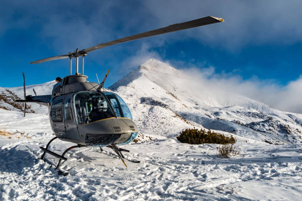 istock Helicopter in the alps 975677510