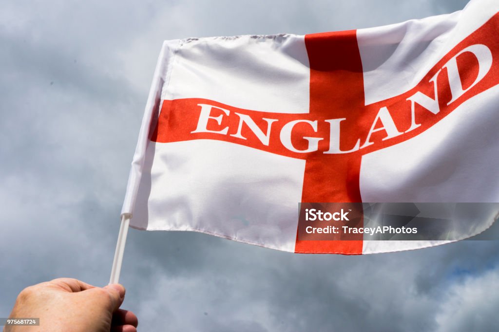 England  Flag England  Flag blowing in wind. England Stock Photo