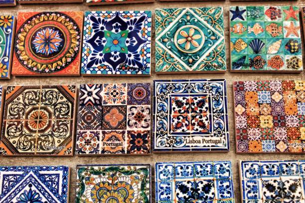 istock Fridge souvenir magnets imitating portuguese tiles 975684570