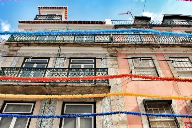 istock Streets adorned with garlands in Alfama, Lisbon 975684968