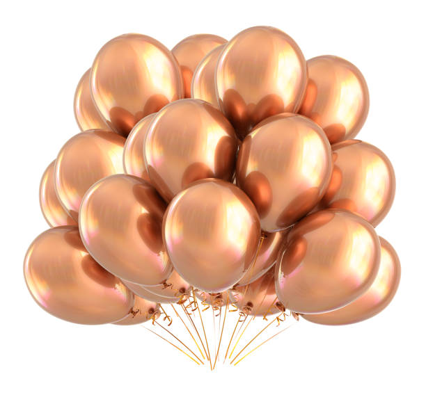 istock Golden helium balloons bunch 975695278
