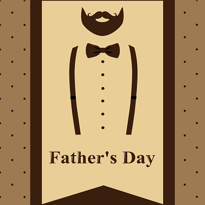 Father's Day. Greeting card with a beard and suspenders for Father's Day. Retro style. Vector illustration.