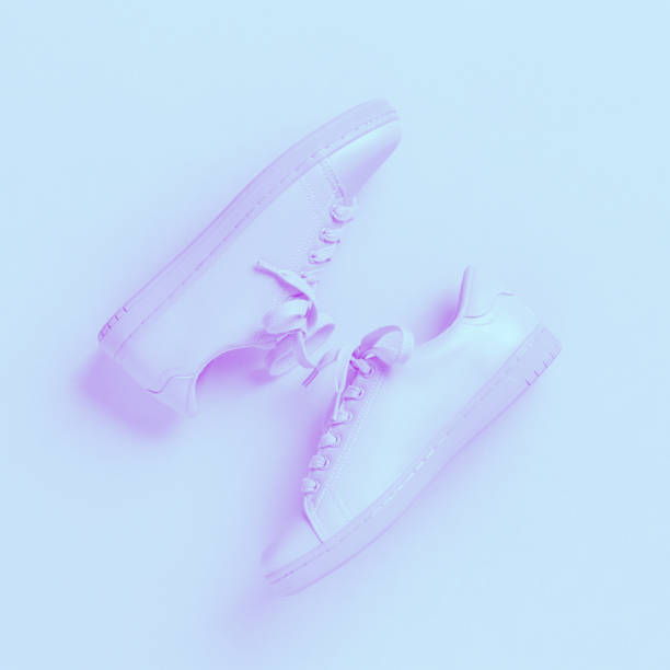 istock One pair shoes on duotone color. 975712376