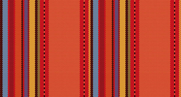 decke streifen nahtloser vektor-muster. sarape gesign - mexican culture blanket textile backgrounds stock-grafiken, -clipart, -cartoons und -symbole