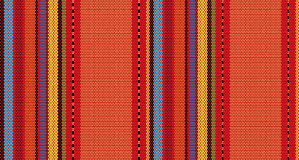 담요 줄무늬 원활한 벡터 패턴. serape gesign - mexican rug stock illustrations