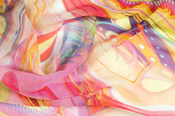 istock Fabric colors abstraction, with a pattern of yellow, blue, blue, 975716556
