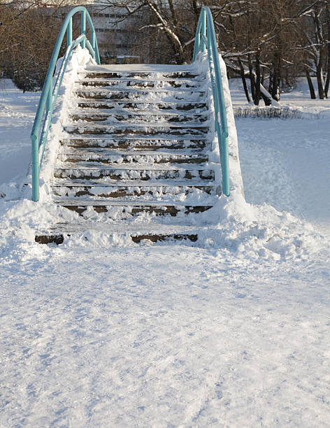 istock bridge over pond at winter in city park 97571881