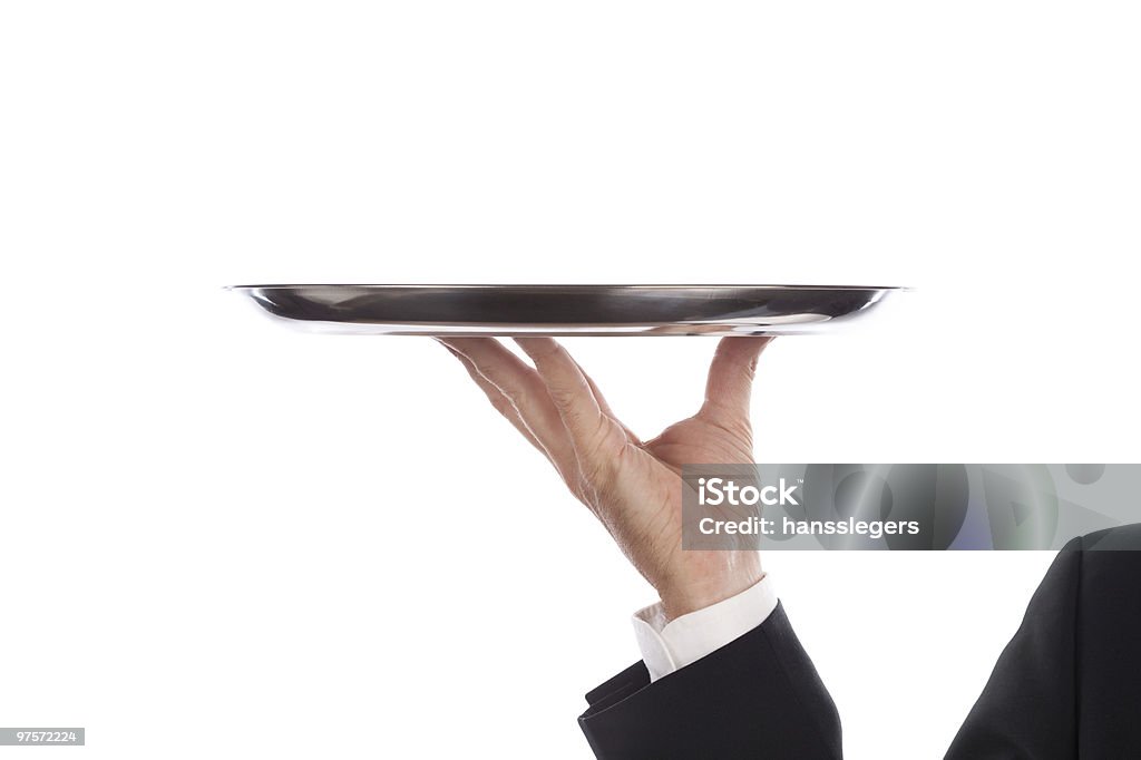 waiter with tray  Tray Stock Photo