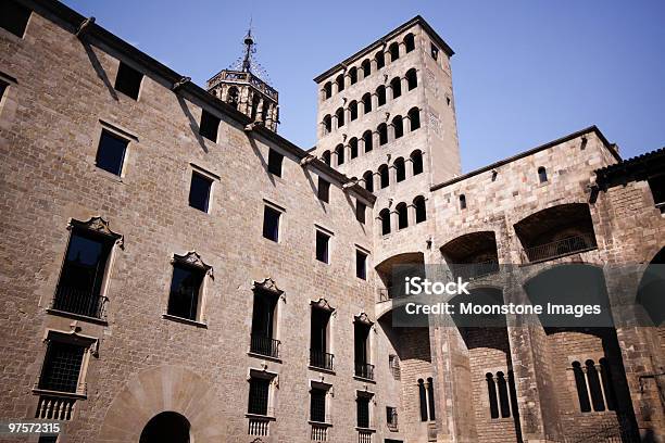 Placa Del Rei In Barcelona Spain Stock Photo - Download Image Now - Arch - Architectural Feature, Architectural Feature, Architecture