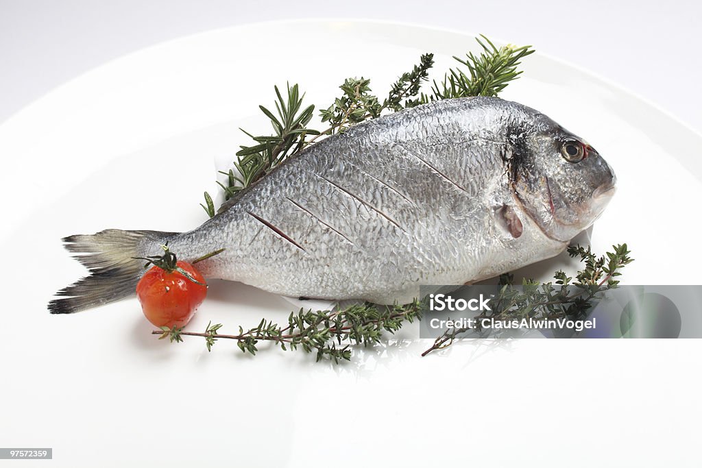 gilthead bream, 허브 - 로열티 프리 건강한 식생활 스톡 사진