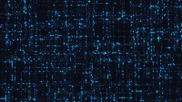 Photo of Big data of blue hexadecimal digit code