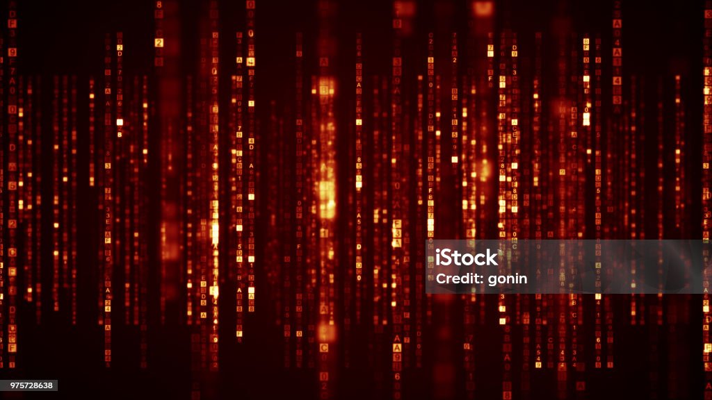 Columns Of Orange Hex Program Code Digital Symbols Stock Photo ...