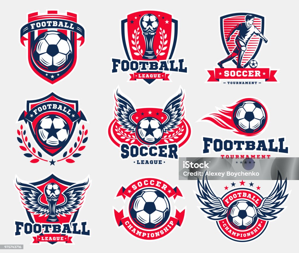 Collections de soccer football emblème - clipart vectoriel de Football libre de droits