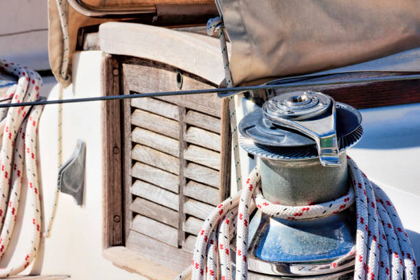 istock Winch  detail on sail boat 975763062