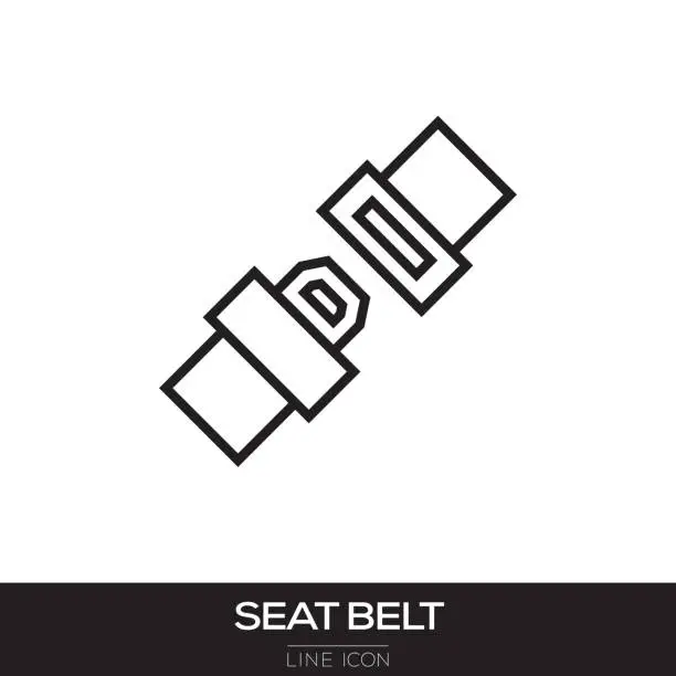 Vector illustration of SEAT BELT LINE ICON