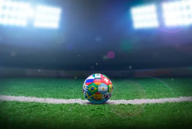 Photo of Soccer ball in the stadium