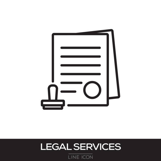 LEGAL SERVICES LINE ICON LEGAL SERVICES LINE ICON notary stock illustrations