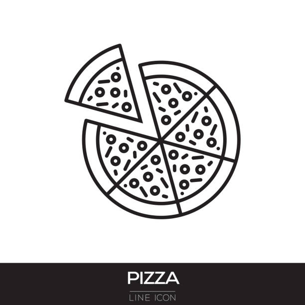 ilustrações, clipart, desenhos animados e ícones de ícone de linha de pizza - turkey sandwich illustrations