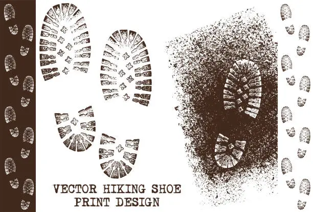 Vector illustration of Vector grunge shoe prints