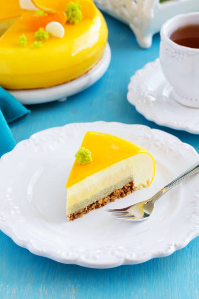 istock Honey cake mousse with a smooth glaze. 975813830