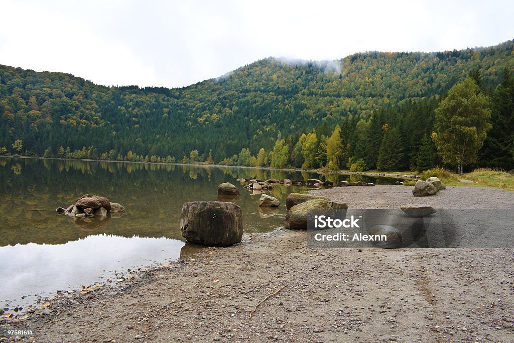 Saint Anna lake on a cloudy day  Autumn Stock Photo