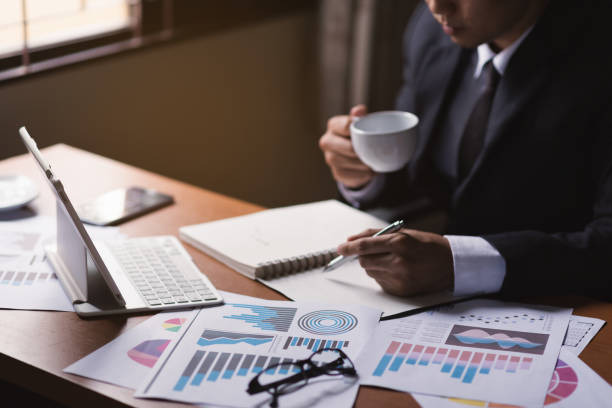 istock Businessman working on desk office business 975828544