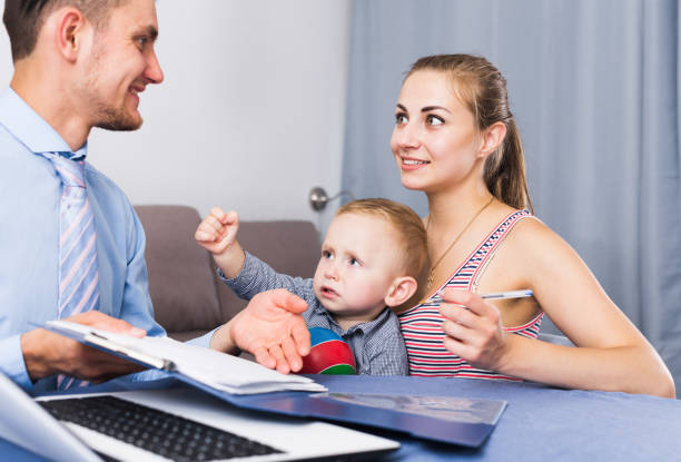 istock Manager of network marketing company with documents 975829272
