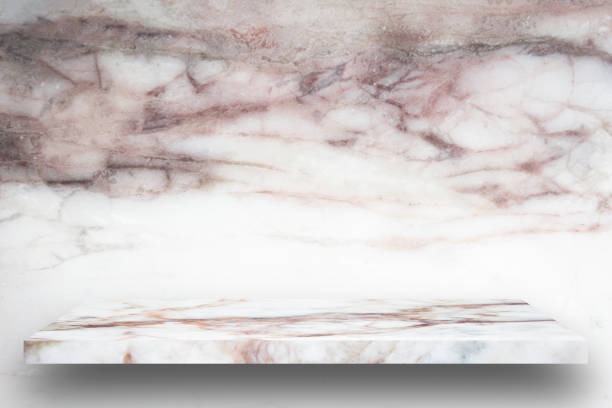 istock Empty top marble shelves and stone wall background / for product display montage product display 975851218