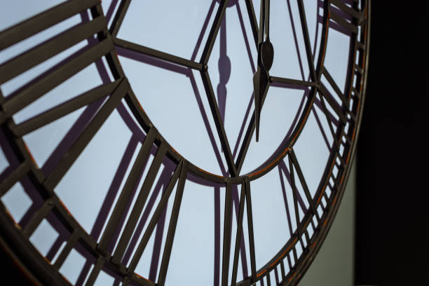 istock big vintage wall clock in modern room 975854404