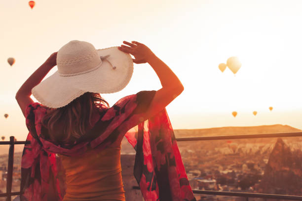 istock Embracing nature on sunset in Cappadocia 975859838