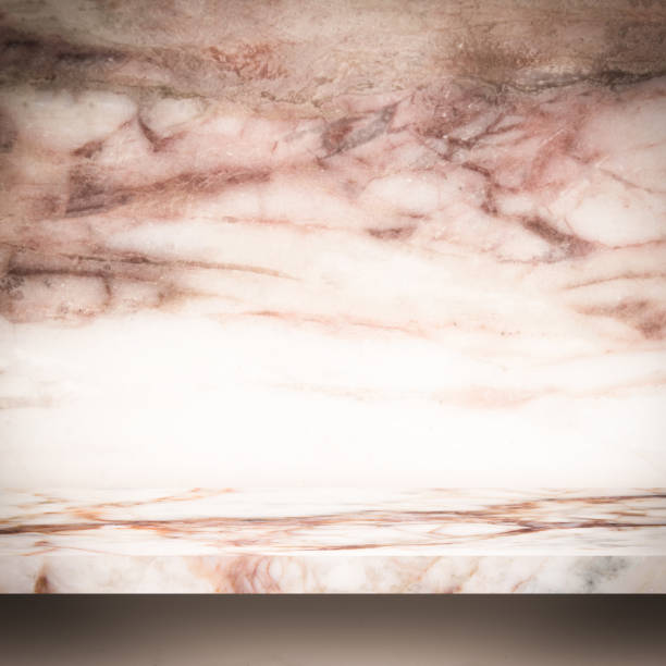 istock Empty top marble shelves and stone wall background / for product display montage product display 975865672
