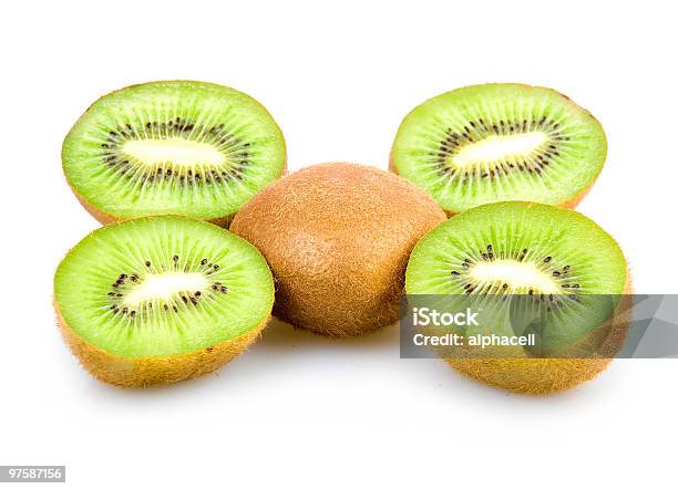 Ripe Sliced Kiwi Fruits Isolated Stock Photo - Download Image Now - Collection, Color Image, Cross Section