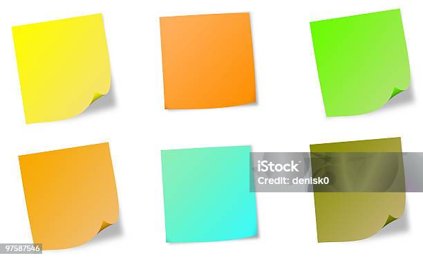 Notas Adhesivas Foto de stock y más banco de imágenes de Amarillo - Color - Amarillo - Color, Azul, Color - Tipo de imagen