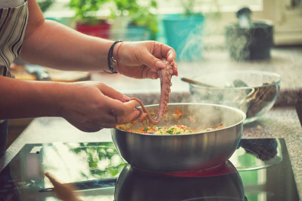 motion chefs of a restaurant kitchen