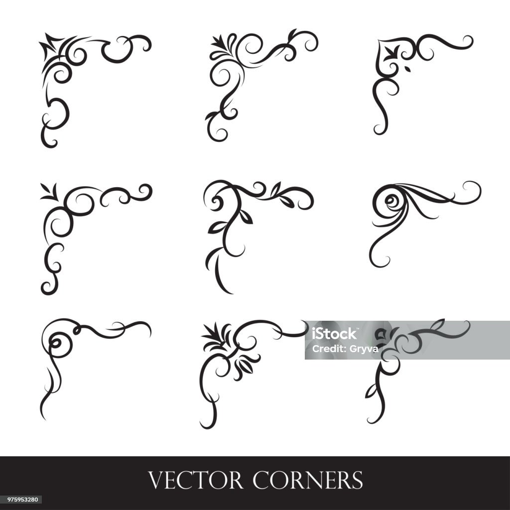 Border Swashes Set Of Frames Borders Labels Collection Of Original Design Elements ...