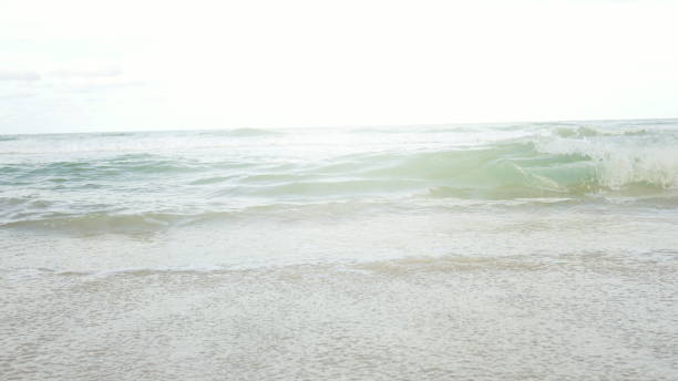 istock Beautiful Sea water soft wave and soft light background. 975962914