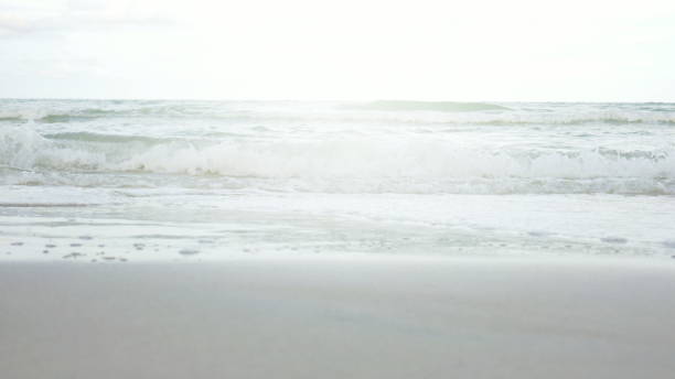 istock Beautiful Sea water soft wave and soft light background. 975963728