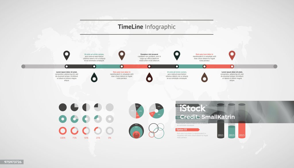 Timeline Infogaphic World Map Vector Illustration Stock Illustration ...