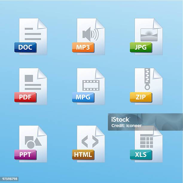 Dateityp Iconset Stock Vektor Art und mehr Bilder von Icon - Icon, Steckdose, Dokument