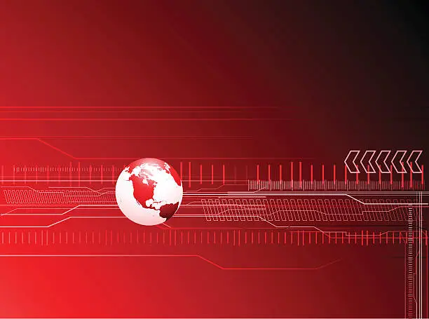 Vector illustration of Red technical background