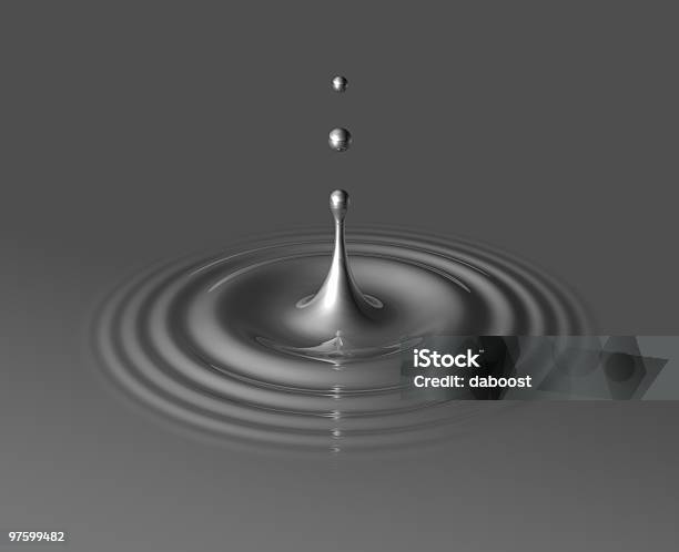 Drop Of Mercury And Ripple Stock Photo - Download Image Now - Mercury - Metal, Metal, Drop